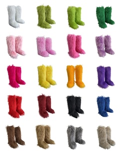 <span class=keywords><strong>Stivali</strong></span> <span class=keywords><strong>Alti</strong></span> da Donna Libi Autunno Inverno Caldi in Peluche con Nappe, Suola in Gomma, <span class=keywords><strong>Tacco</strong></span> Piatto 3cm, Colore Solido, di Tendenza - Product Image 3