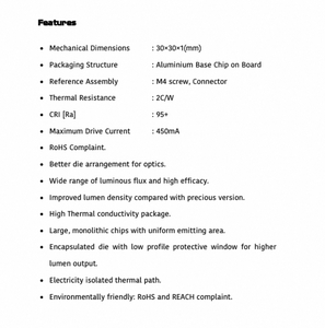 Polymatech - Luminaria LED Estándar de la Serie COB FL18COB3030, Blanco Cálido, 80 CRI, para Tiendas Minoristas y Salones de Moda - Product Image 4