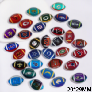 Perles acryliques focales en gros, revêtement UV, thème football américain, série équipe, mélange aléatoire pour la décoration de stylos DIY et les porte-clés - Product Image 2