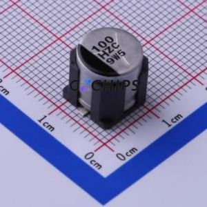 Condensador Electrolítico de Aluminio Híbrido Sólido-Líquido EEHZC1H101V SMD, D10xL10.5mm 100uF 20% 50V 4000hrs-125 ℃ - Product Image 1