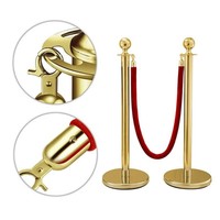 Vente en gros durable en acier inoxydable poteau de queue queue de velours corde de tapis rouge cordes et poteaux barrières de contrôle des foules