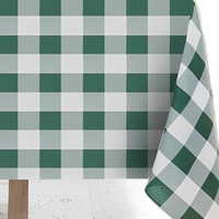 Nappe géométrique en plastique non tissé PE vert et blanc pour fêtes d'anniversaire, baby showers, pique-niques et réceptions festives – Offre Spéciale