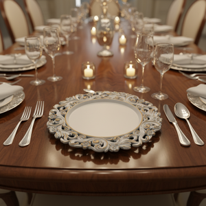 Plato de Presentación Moderno y Lujoso de 13 Pulgadas, Duradero, de PP, con Diseño Personalizado para Cenas de Boda y Eventos de Carne - Product Image 6