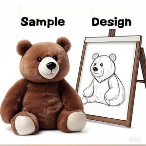 Ours en peluche personnalisable en tissu de coton, jouet anti-stress, variété de tissus : Velboa, feutre, laines, caoutchoucs, plastiques, fourrures, pour bébés - Product Image 6