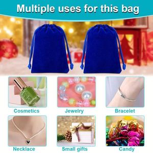 Wholesale Snack Sachet Souvenir Pocket Watch Wrapped Wedding Gift Blue <b>Drawstring</b> Velvet Bag for Jewelry - Product Image 3