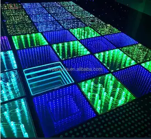 illuminated 3d infinity mirror LED DJ Style Mirror Dance Floor For BAR Disco stage light up dance floor Music Play Pub Stage