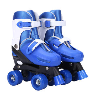 Nivel profesional, opción al por mayor disponible, <span class=keywords><strong>patines</strong></span> de cuatro ruedas azules para exteriores de doble fila para niños y niñas, ejercicio - Product Image 1