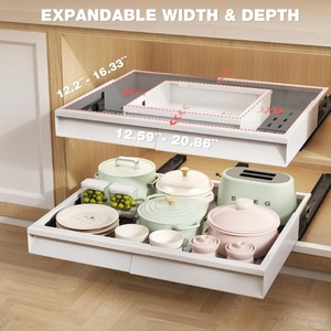 <span class=keywords><strong>Tiroir</strong></span> à couverts en acier au carbone glissière coulissante armoire de <span class=keywords><strong>rangement</strong></span> extensible salle de bain armoire de cuisine étagère organisateur - Product Image 2