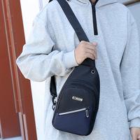 Sac à dos tendance personnalisé avec port de charge USB, grande capacité, sac de poitrine, sac de sport, sac de voyage, sac bandoulière, polyester, unisexe