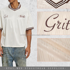 Maillot de football coupe ample, color block, respirant, anti-UV, séchage rapide, col en V, manches courtes, haute qualité, tendance été - Product Image 6