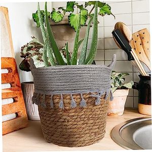 Corde <span class=keywords><strong>de</strong></span> paille Panier <span class=keywords><strong>de</strong></span> rangement tissé Pot <span class=keywords><strong>de</strong></span> fleur avec doublure en plastique utilisé pour pot <span class=keywords><strong>de</strong></span> fleur ou vêtements <span class=keywords><strong>et</strong></span> <span class=keywords><strong>autres</strong></span> <span class=keywords><strong>choses</strong></span> - Product Image 3