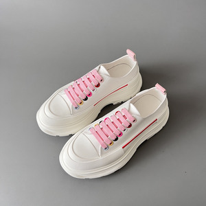 Sneakers de luxe à plateforme haute en toile blanche multicolores, semelle épaisse, chaussures décontractées - Product Image 1