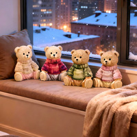 Figurine d'ours en résine mignonne et durable, texture pull, ornement tendance pour la maison, le bureau ou le tableau de bord de voiture, cadeau à la mode, vente en gros