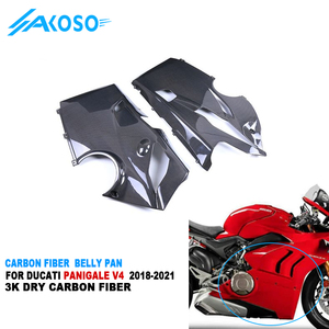 Carenados AKOSO Panigale V4, carenados laterales inferiores de motocicleta de fibra de carbono seco 3K, bandeja para el vientre para <span class=keywords><strong>Ducati</strong></span> Panigale V4 V4S V4R 2018 + - Product Image 1