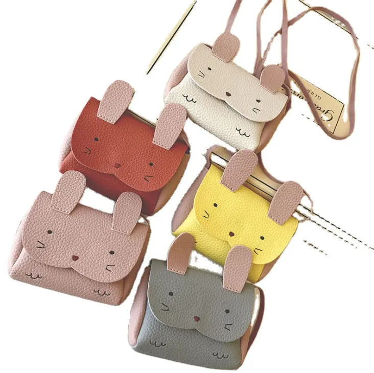 Girls Cute Crossbody Bag New design Toddler Baby Cartoon Bunny PU Messenger Bags Shoulder Satchel change purse for kids