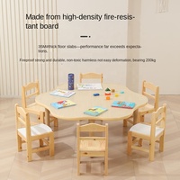 Meubles scolaires multifonctionnels réglables en hauteur, table en forme de fleur pour le dessin, la peinture et l'étude des enfants