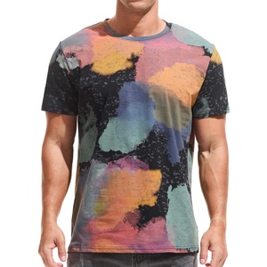 T-shirt vintage délavé pour homme, 280 GSM, 100 % coton tricoté, logo personnalisé, streetwear, motif 3D, respirant - Product Image 2