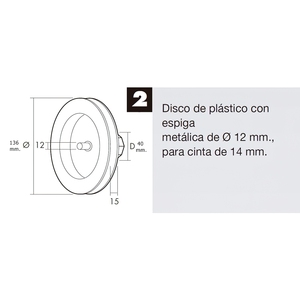 Disco frangivetro in plastica con punta metallica 136x40 mm. Cintura 14 mm. - Product Image 6