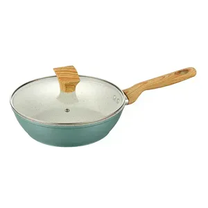 Cổ Điển Bền Granite Chảo Giả Mạo Nhôm Nhà Bếp Men Nấu Ăn Chậu Bộ Không Dính Đồ Nấu Nướng - Product Image 2