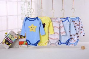 Venta al por Mayor de Bodys para Bebés Recién Nacidos, Ropa para Niños y Niñas, Mameluco 100% Algodón, Paquete de 5, Estampado y Bordado, Conjunto de Ropa para Bebé - Product Image 2