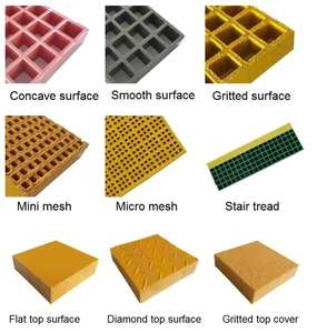 एंटी स्लिप फाइबरग्लास मिनी मेश ग्राटिंग 19*19*38 मिमी चराई सतह के साथ - Product Image 6