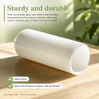 Abat-jour cylindrique blanc en verre sodocalcique soufflé à la main pour suspension simple, pièces de rechange pour éclairage intérieur domestique