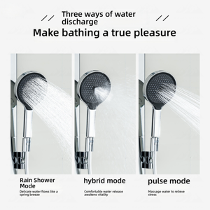 Wayon nouveau système de douche <span class=keywords><strong>Tiktok</strong></span> Smart Led dos taille Massage système de douche exposé mural salle de bain robinets ensemble de douche - Product Image 4