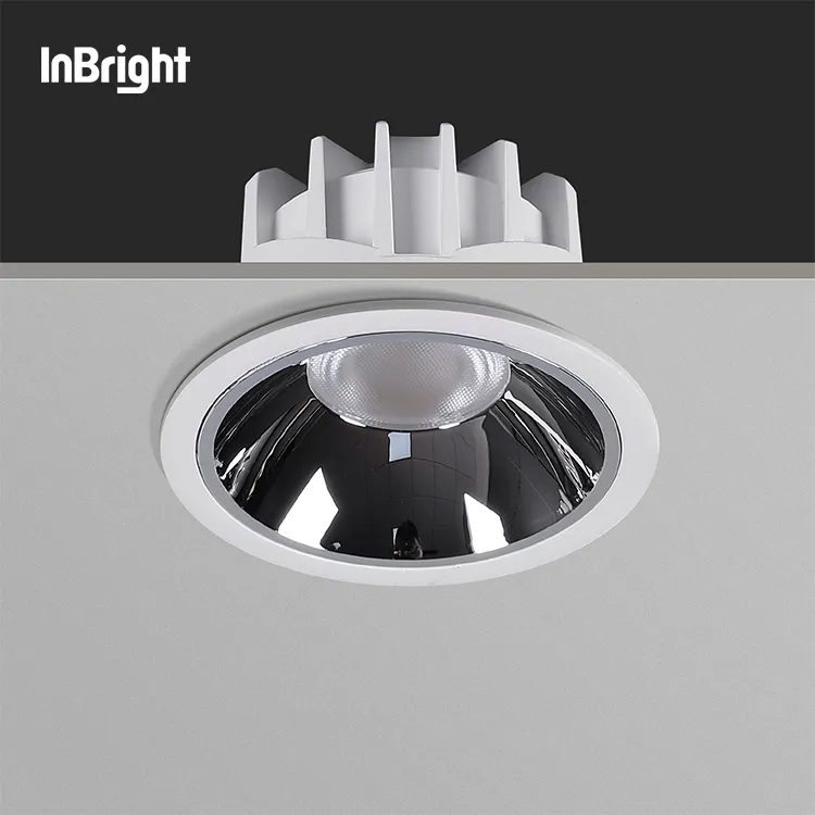 LED downlight recessed ceiling light high lumen 10w 20w 30w 40w 50w 60 degree beam dimmable fixed COB led downlight
