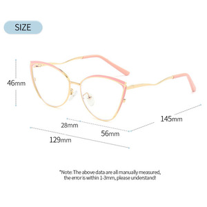 Charnière <span class=keywords><strong>à</strong></span> ressort en métal lunettes oeil de chat TR90 cadres lumière bleue bloquant les montures de lunettes optiques pour les femmes - Product Image 6