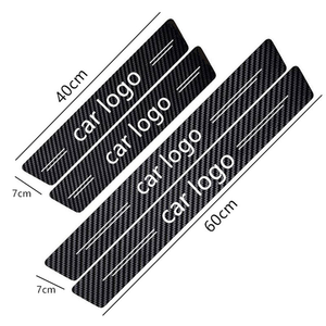 Personalizzabile Logo di lusso <span class=keywords><strong>in</strong></span> fibra di <span class=keywords><strong>carbonio</strong></span> adesivi <span class=keywords><strong>Auto</strong></span> porta porta <span class=keywords><strong>Auto</strong></span> protezione <span class=keywords><strong>in</strong></span> vinile protezione piastra di protezione facile installazione - Product Image 2