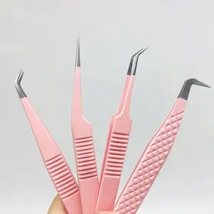 Volume Wimper Pincet Fiber Tips Lash Enten Nano Grip Pincet Professionele 90 45 Graden Russische Wimper Extension Tweezer