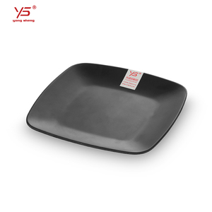 High temperature 100% melamine square restaurant plates serving tray wood plate wholesale marble plastic diner plates