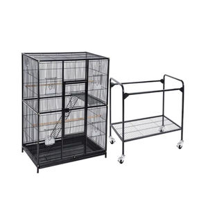 <span class=keywords><strong>Cage</strong></span> personnalisée de 63 pouces pour animaux de compagnie, intérieur et extérieur, acier, fer, perroquet, chinchillas, furet, <span class=keywords><strong>cage</strong></span> avec support, roues, calopsitte, petite taille - Product Image 3
