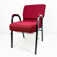 Chaise d'église, de conférence, d'événement, de prière, empilable, à emboîtement, en métal rembourrée, vente chaude en usine