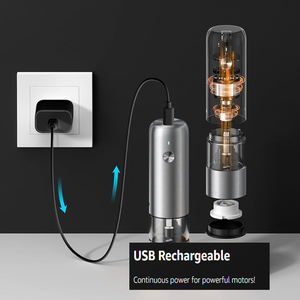 Molino de <span class=keywords><strong>sal</strong></span> y pimienta de carga tipo C Espesor de molienda ajustable de 5 velocidades Hermosa apariencia, se puede elegir una variedad de colores - Product Image 5