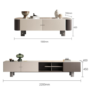 Tavolino da Caffè Moderno Minimalista di Alta Gamma, Piccolo, per Soggiorno, con Struttura in Legno Durevole, Design Italiano di Lusso, con Vano Portaoggetti e Supporto TV - Product Image 4