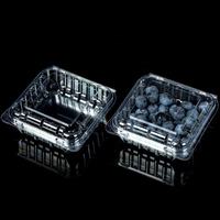 Composteerbare 250-500g aardbeien- en bosbessenverpakkingen van transparant PLA, fruitbakjes voor champignons en fruit.