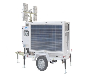 แผงไฟ LED พลังงานแสงอาทิตย์แบบฟลัดไลท์สำหรับมือถือ, IP66ต่อขยาย4x100W 4x200AH แบตเตอรี่ติดด้วยตนเอง - Product Image 3
