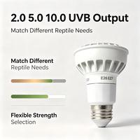 Ampoule LED UVA UVB 3W pour reptiles Petpetzone, base E26/E27, spectre complet, verre, éclairage de terrarium écologique