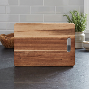 <b>Wooden</b> Rectangle Chopping <b>Block</b> with Handle Dishwasher Safe Handmade Custom Size Logo <b>Print</b> Kitchen Use Serving Tray - Product Image 1