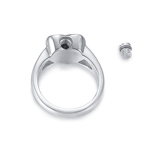 Urna de cremación en forma de corazón, anillo fundido para mujeres y hombres, diseño de medallón que se puede abrir, joyería conmemorativa de acero inoxidable - Product Image 4