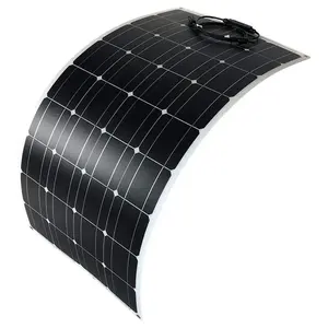 גמיש פנל סולארי 100w עמיד למים Monocrystalline PV סרט דק שמש פנל 22.6% יעילות תאים לרכב RV חיצוני