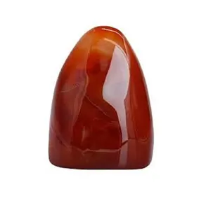 Forma libre natural de pie Ágata cornalina roja Piedra preciosa Roca Piedra pulida Cristal de forma libre de pie curación Palma Piedra de pie