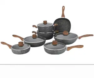 Olla de Cocina de Aluminio Prensado de Alta Calidad con Revestimiento Antiadherente de Granito, Juego de Utensilios de Cocina - Product Image 1