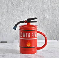 480ML drôle extincteur tasse en céramique Style américain bureau salon extérieur personnalité Couple tasse cuillère pour cadeaux