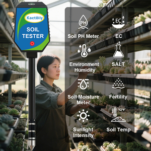 Yüksek doğruluk 8-1 dijital mavi diş plastik toprak EC <span class=keywords><strong>PH</strong></span> nem nem sıcaklık tuz doğurganlık güneş ışığı sensörü metre dikim için - Product Image 2