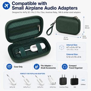 กระเป๋าใส่เครื่องส่งสัญญาณแบบกำหนดเองสำหรับ AirFly SE/Pro 2/Pro/Duo สายรัดยางยืดคู่ เหมาะสำหรับเคส <span class=keywords><strong>Avantree</strong></span> Relay แบบแข็ง EVA - Product Image 2