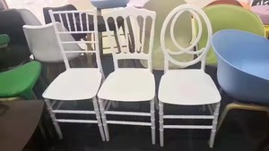 Chaises de banquet empilables modernes en plastique doré et argenté, style Chiavari Tiffany, pour hôtel - Product Image 5
