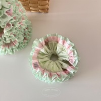Élastiques à cheveux pour femmes, rose et blanc contrastés, avec dentelle florale, nœuds décoratifs et tresses complètes, écologiques