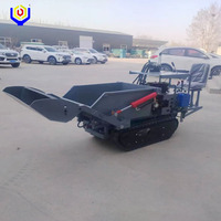 Mini-dumper chenillé à moteur essence/diesel 5,5 CV, chargeur frontal, capacité de charge élevée 500 kg, boîte de vitesses Huade 3F+1R, hydraulique